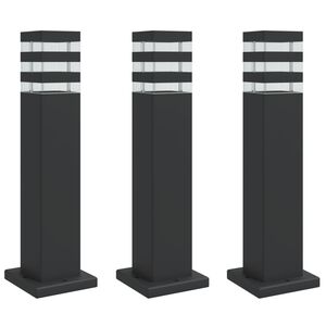 vidaXL Buitenvloerlampen 3 st 50 cm aluminium zwart