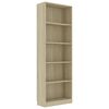 vidaXL Boekenkast met 5 schappen 60x24x175 cm bewerkt hout sonoma eik