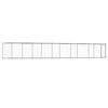 vidaXL Hondenhok met deur 10x2x1,5 m gegalvaniseerd staal grijs