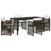 vidaXL Tuin eettafelset 5 st Bruin Gepoedercoat staal