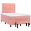 vidaXL Boxspring met matras fluweel roze 120x200 cm
