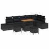 vidaXL Tuinbankenset 9 st Zwart poly rattan