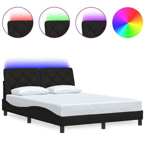 vidaXL Bedframe met LED zonder matras 120x200 cm stof zwart