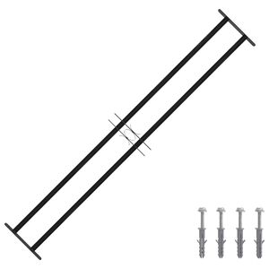 vidaXL Raam Rooster Zwart 176 x 30 cm Gepoedercoat staal