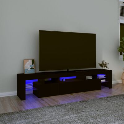 vidaXL Tv-meubel met LED-verlichting 200x36,5x40 cm zwart