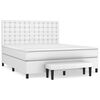 vidaXL Boxspring met matras kunstleer wit 180x200 cm