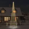 vidaXL Vlaggenmast kerstboom 1134 LED's meerkleurig 800 cm