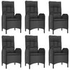 vidaXL 7-delige Tuinset met kussens poly rattan zwart