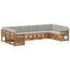 vidaXL Hoekbank Set met kussen 7 pcs Naturel en lichtgrijs