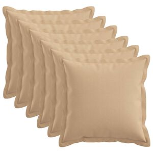 vidaXL Kussensloop 6 st HOUTEN Cr&egrave;mekleurig 30 x 30 cm Faux Linnen