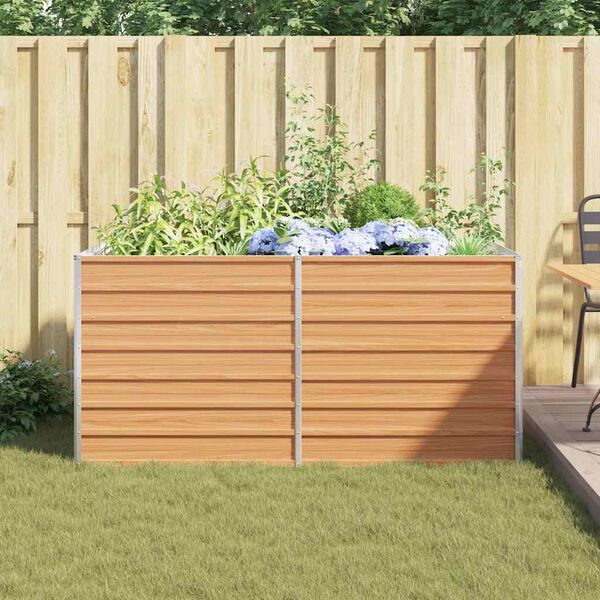 vidaXL Plantenbak verhoogd 160x80x77 cm gegalvaniseerd staal zilver