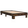vidaXL Bedframe bewerkt hout en metaal gerookt eikenkleurig 90x190 cm