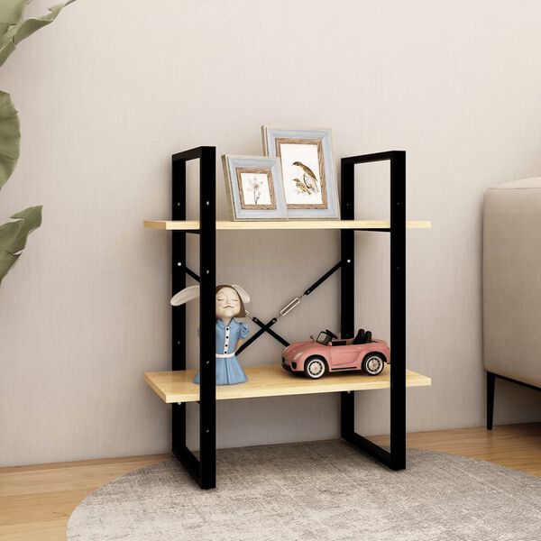 vidaXL Boekenkast met 2 schappen 60x30x70 cm massief grenenhout