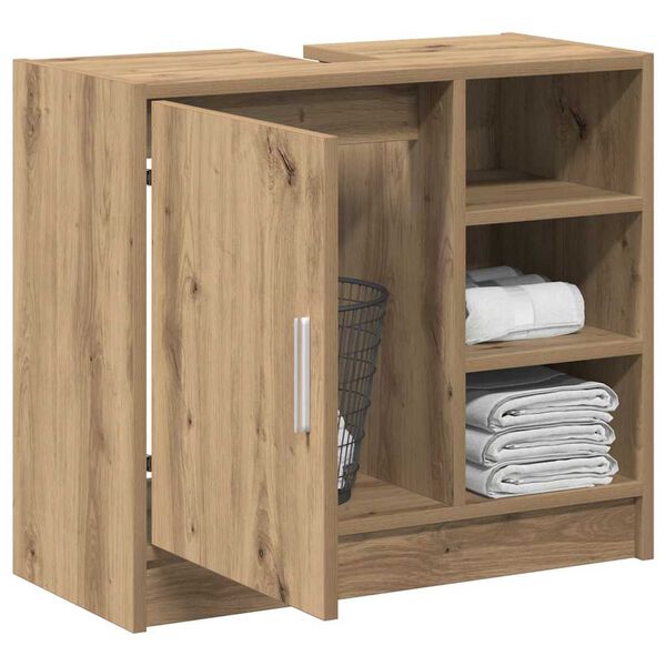 vidaXL Badkamerkast Artisan Eiken 63 x 29 x 55 cm Bewerkt hout