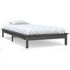 vidaXL Bedframe massief grenenhout grijs 100x200 cm