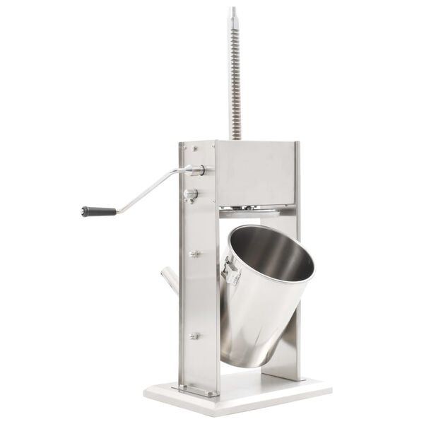 vidaXL Worstenvuller handmatig 10 L roestvrij staal zilverkleurig