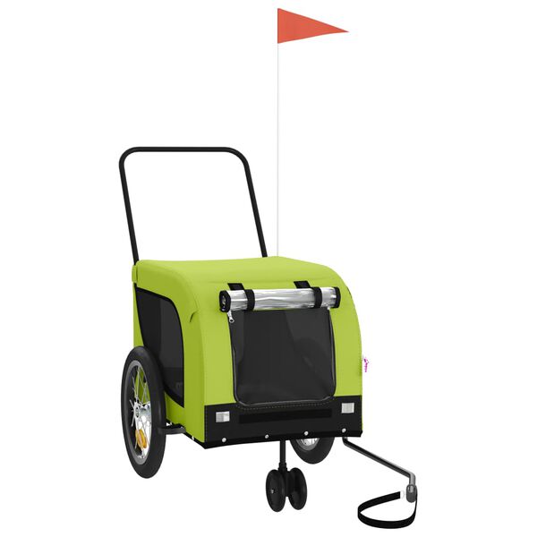 vidaXL Hondenfietstrailer oxford stof en ijzer groen en zwart