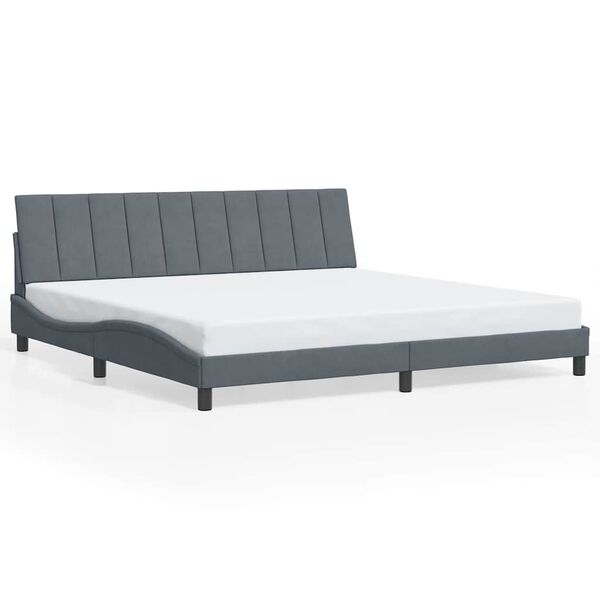 vidaXL Bedframe zonder matras "Hanko" 200x200 cm fluweel donkergrijs