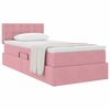 vidaXL Opslag bed met matras met hoofdeinde Roze 90 x 200 cm Fluweel