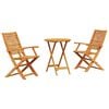 vidaXL Vouw Bistro Set 3 pcs Bruin Massief Acaciahout