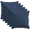 vidaXL Kussensloop 6 pcs HOUTEN Blauw 45 x 45 cm Faux Linnen