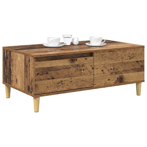 vidaXL Salontafel met lade Oud Hout 90 x 50 x 35 cm Bewerkt hout