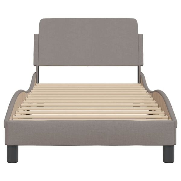 vidaXL Bedframe met hoofdeinde "Dover" 90x190 cm stof taupe