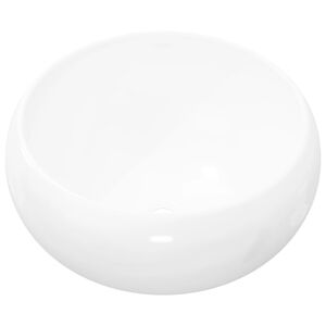 vidaXL Wastafel rond 40x15 cm keramiek wit
