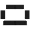 vidaXL Tv-meubelset Wandgemonteerd 6 pcs Zwart Eiken Bewerkt hout
