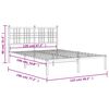 vidaXL Bedframe met hoofdbord metaal wit 120x190 cm