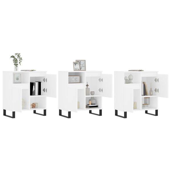 vidaXL Dressoirs 3 st bewerkt hout wit