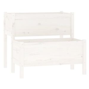 vidaXL Plantenbak 84,5x84x75 cm massief grenenhout wit