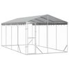vidaXL Hondenkennel met dak 3x6x2,5 m gegalvaniseerd staal zilverkleur