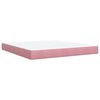 vidaXL Boxspring met matras fluweel roze 180x200 cm