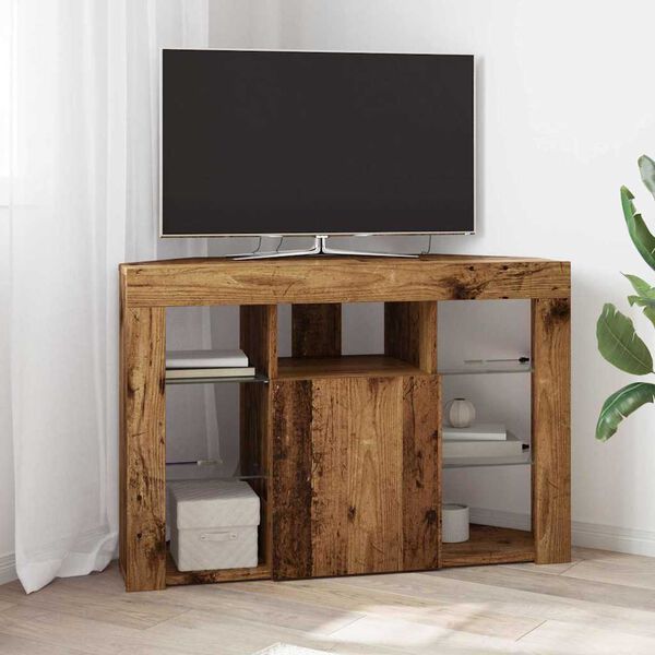 vidaXL Hoek LED TV Kast Oudhout 100x40x68cm Bewerkt hout