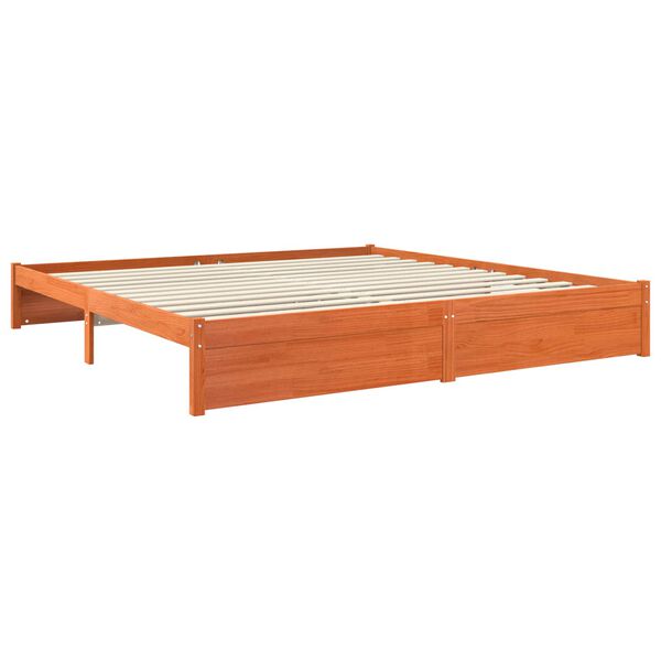 vidaXL Bedframe Wasbruin 200 x 200 cm Massief Vurenhout