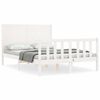 vidaXL Bedframe zonder matras massief grenenhout wit 140x200 cm