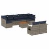 vidaXL 10-delige tuinbankset met kussens, grijs polyrotan