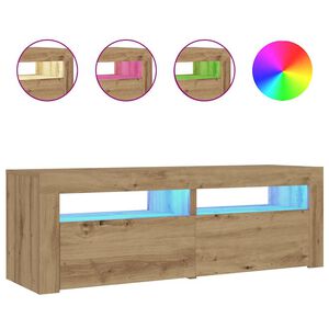 vidaXL Nachtkastjes 2 st met LED's 60x35x40 cm artisanaal eikenkleur