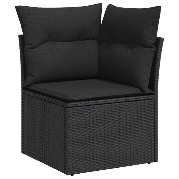 vidaXL 8-delige Loungeset met kussens poly rattan acacia zwart