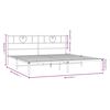 vidaXL Bedframe met hoofdbord metaal zwart 200x200 cm