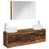 vidaXL Badkamermeubelset 4 pcs Oud hout Bewerkt hout en glas