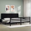 vidaXL Bedframe met hoofdbord massief hout zwart 200x200 cm