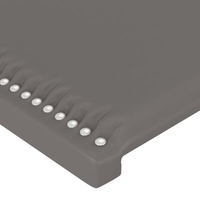 vidaXL Hoofdbord met randen 203x16x78/88 cm kunstleer grijs