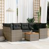 vidaXL 7-delige Loungeset met kussens poly rattan grijs