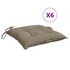 vidaXL Stoelkussens 6 st 40x40x7 cm oxford stof taupe