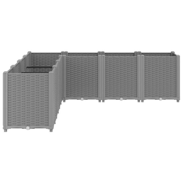 vidaXL Plantenbak 160x160x53 cm polypropeen lichtgrijs