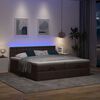 vidaXL Ottoman bed met matrassen en LED's 180x200cm stof donkerbruin