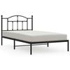 vidaXL Bedframe met hoofdbord metaal zwart 100x200 cm