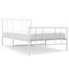 vidaXL Bedframe met hoofd- en voeteneinde metaal wit 90x200 cm